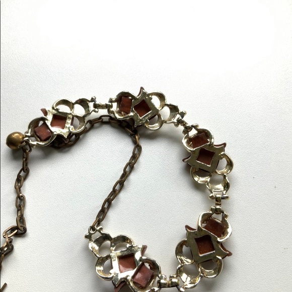 VTG Fleur de Lis Gold and Bronze Thermoset Choker - Picture 3 of 5